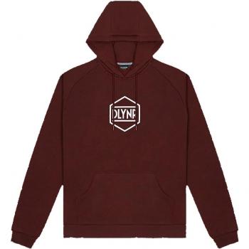 Dolly Noire Men's Red Logo Hoodie - Bordeaux Long Sleeve Sweatshirt, Size S