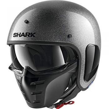 Casco de Moto Shark S-Drak Blanco Glitter SSX, Antracita, S