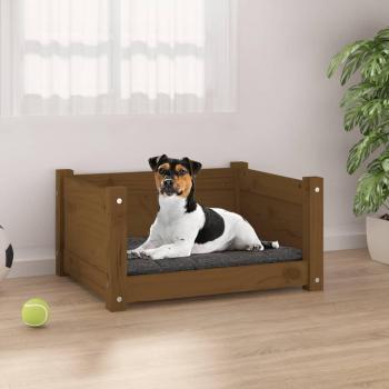 Cama para Perros de Madera Maciza de Pino en Color Marrón Miel, Dimensiones 55,5x45,5x28 cm, Adecuada para Mascotas como Gatos y Perros