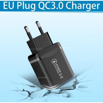 Cargador de Pared USB Rápido 18W QC4.0/3.0 Universal para iPhone, Samsung y Huawei - Adaptador de Viaje EU