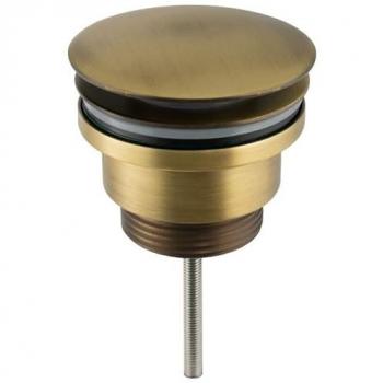 Válvula Click Clack Universal para Lavabo o Bidé Redondo en Dorado Envejecido