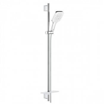 Conjunto de ducha GROHE Rainshower SmartActive 130 Cube, barra de 900 mm, 3 tipos de chorros, color blanco lunar
