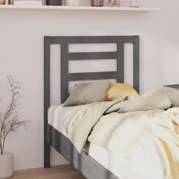 Cabecero para cama gris 81x4x100 cm de madera maciza de pino