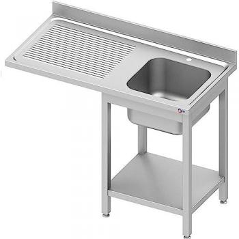 Fregadero Industrial 1 Seno con Escurridor Izquierda 1400x700x900 mm Acero Inoxidable Profesional 1 mm de Grosor