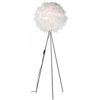 Lámpara de pie Ducky con estructura de tres patas, color blanco, material metal y poliéster, dimensiones aproximadas 150x49 cm, casquillo E27
