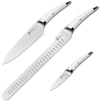TUO B&W Juegos de Cuchillos de Cocina, 3 piezas-Blanco