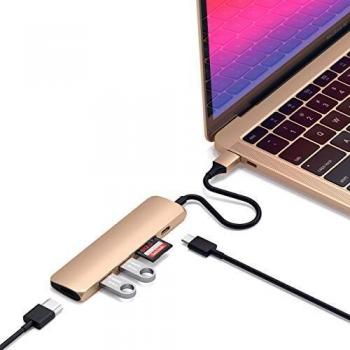 Satechi Gold USB-C Slim Multi-Port Docking Station & Hub Adapter
