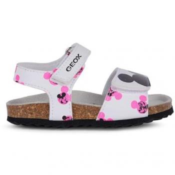 Sandalias Geox Niña Modelo Chalki, Color Blanco/Fucsia Flúor, Talla 26 EU