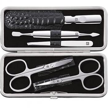 Set de Manicura y Pedicura ZWILLING Classic Inox 5 Piezas con Estuche de Piel Negra en Efecto Croco