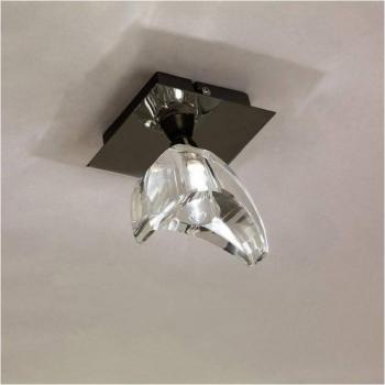 Plafón de techo Eclipse 1 bombilla G9, cromo negro
