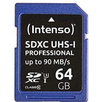 Tarjeta SDXC Intenso 64 GB, Clase 10, UHS-I, Profesional