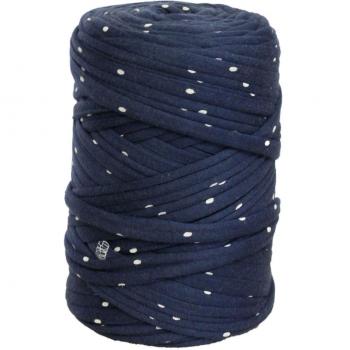Trapillo en bobina Azul noche con lunares blancos 100 m aprox.