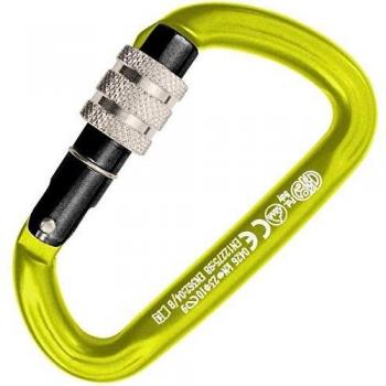 Desconocido Kong Trapper Screw Sleeve Carabiner DE Aluminio, Amarillo/Pulido/Negro