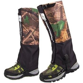 eForCrazy Outdoor Men's Waterproof Breathable Unisex Double Sealed Crocodile Gaiter Hiking Mountain Leg Protection Bug out camouflage Gaiters