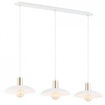 Lámpara de Suspensión Spirit EPIKASA, Acero Blanco con Recubrimiento de Polvo, 90x100x30 cm