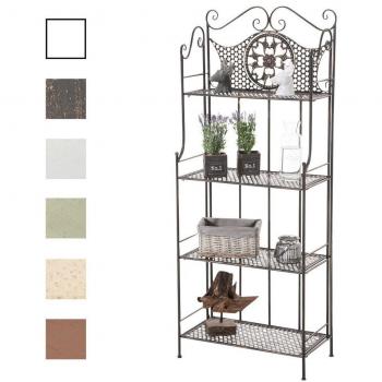 Estantería Anika Rústica de Hierro Chic con Acabado en Bronce, Diseño Vintage, Estructura Resistente, Estantes Amplios y Espaciosos, Ideal para Decoración de Interiores