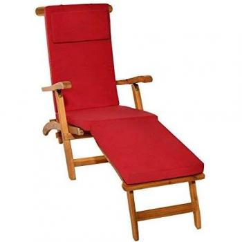 Cojín Desenfundable para Tumbona de Jardín LoftLux DC - Rojo, 175x45x5 cm