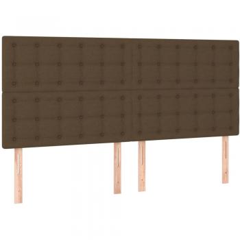 Cabeceros de tela marrón oscuro - 4 unidades - dimensiones 80x5x78/88 cm