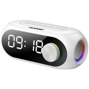Blaupunkt BLP2250W Reloj Despertador con Altavoz Bluetooth, Radio FM, USB, AUX, SD en Blanco