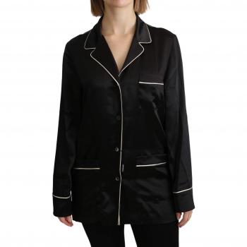 Dolce & Gabbana Black Shirt Silk Stretch Top Blouse - IT38 | S, Size: 2XS Luxury Silk Stretch Top Blouse
