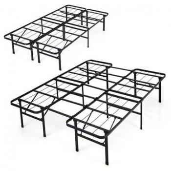 Costway Black Full Folding Metal Platform Bed Frame 13 Inch Mattress Foundation 660 LBS