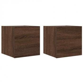 Mueble TV de pared estante multimedia 2 piezas roble 30,5 x 30 x 30 cm para comedor, salón y dormitorio