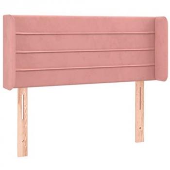 Cabecero con LED de terciopelo rosa 103x16x78/88 cm