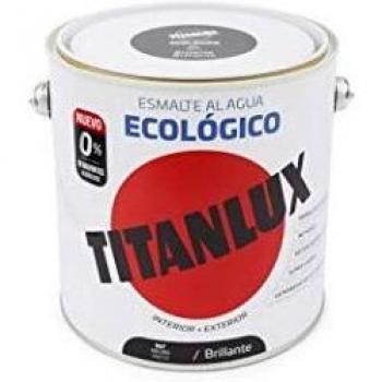 Titanlux - Esmalte Agua Ecologico Brillante, Negro, 2,5L