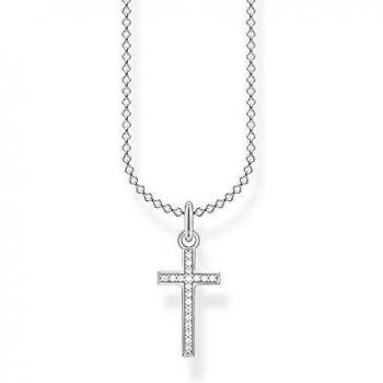 THOMAS SABO Silver Cubic Zirconia Cross Necklace KE2043-051-14-L45V - Sterling Silver Female 45cm