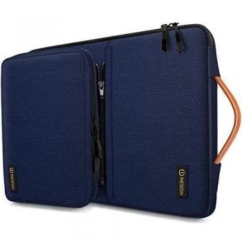 iNeseon 360°Protección Funda Ordenador Portátil para 2021 MacBook Pro 14, MacBook Air/Pro 13, 13,3'' Notebook, 13,5 Surface Laptop Funda Blanda con Bolsa de Accesorios Retirable, Azul Oscuro