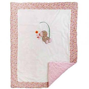 Manta Original Nattou 75 x 100 cm - Diseño Iris & Lali Rosa/Blanco