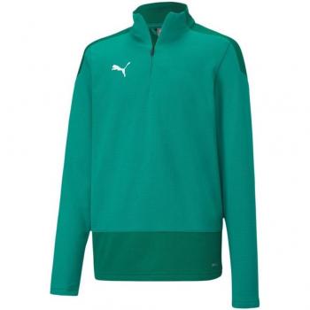Puma Kids Guardian Training Sweatshirt 1/4 Zip Top - Pepper Green-Power Green