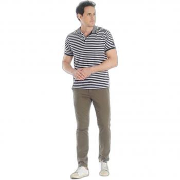 Slim-Fit Chino Trousers by Le Temps des Cerises in Khaki