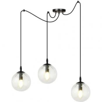 Lámpara de Suspensión Gigi, Acero Negro con Recubrimiento de Polvo y Vidrio, 200x200x42 cm