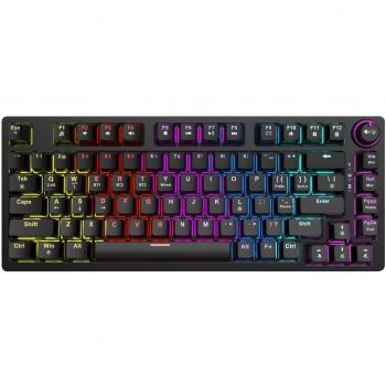 Teclado mecánico inalámbrico Savio Phenix, Gateron Red Pro, USB + RF Wireless + Bluetooth, QWERTY Inglés (EE. UU.), color negro, material ABS