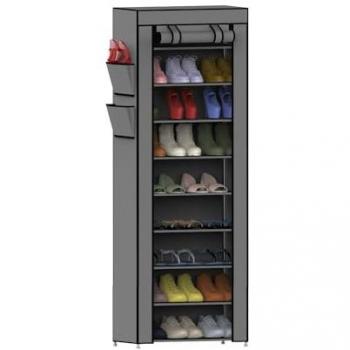 Organizador de Zapatos 9 Baldas Blanco/Gris 60x30x158cm 7house
