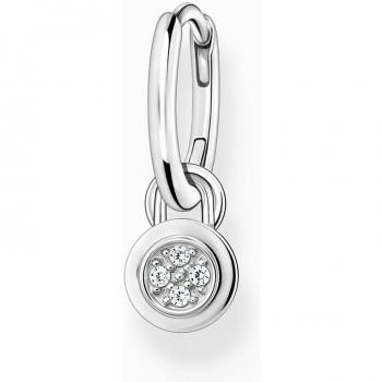 Thomas Sabo Sterling Silver Single Charm Hoop Earring with Zirconia - CR720-051-21