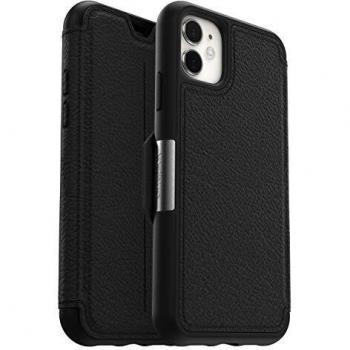 Funda Otterbox Strada para iPhone 11, Resistente a Golpes, Tapa de Piel con 2 Slots para Tarjetas, Color Negro