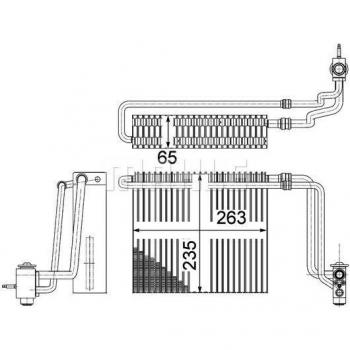 Evaporador de aire acondicionado MAHLE ORIGINAL AE 107 000P