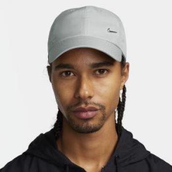 Gorra Nike Dri-FIT Club sin estructura con logotipo Swoosh metálico - Gris (S/M)