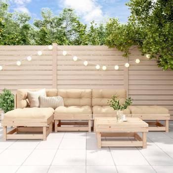 vidaXL 6-Piece Solid Wood Garden Lounge Set with Cushions