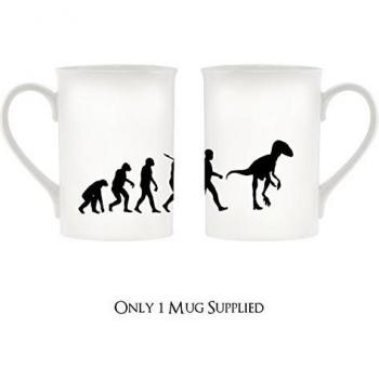 La evolución de un velocirraptor diseño taza de porcelana