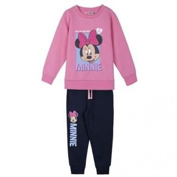 Chándal Infantil Minnie Mouse Rosa de Algodón Tacto Extrasuave, Conjunto Cómodo y Suave para Niños y Niñas