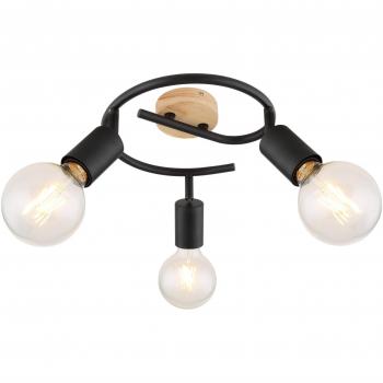 Lámpara de Techo Industrial de Metal y Madera Rabalux Pablo E27 3xMAX 40W