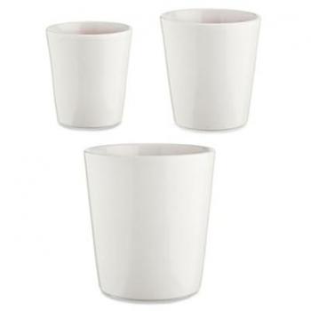 Set de Macetas Ibergarden Cónicas 3 Piezas Blanco Ø 14 cm, Ø 17 cm, Ø 22 cm