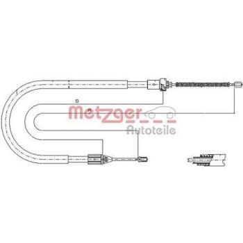 Metzger 11.6584 Cable de accionamiento, freno de estacionamiento