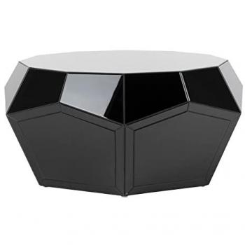 Mesa Centro Espejo Dayton 99x92x46 Cm - Diseño Elegante y Sofisticado, color negro