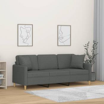 Sofá Costa 3 Plazas con Cojines Gris Oscuro