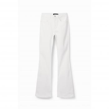 Desigual Women's Boot-Cut Flare Jeans, White, Size XL