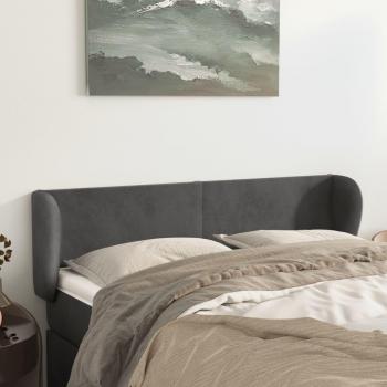 Cabecero de terciopelo gris oscuro 147x23x78/88 cm vidaXL - Gris